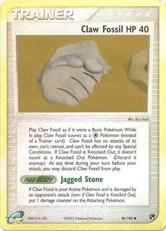 90/100 Claw Fossil SS Common Reverse Holo