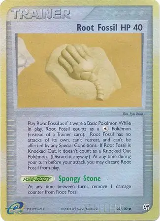 92/100 Root Fossil SS Common Reverse Holo
