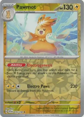 076/198 Pawmot SVI Rare Reverse Holo