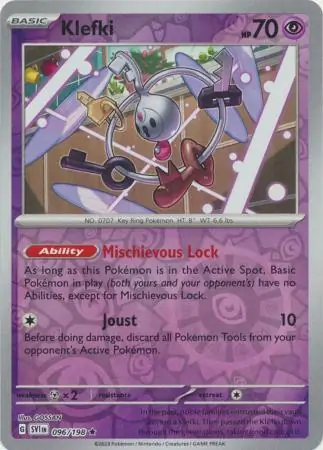 Klefki Scarlet & Violet 096/198 Rare Reverse Holo