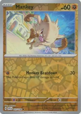 Mankey Scarlet & Violet 107/198 Common Reverse Holo