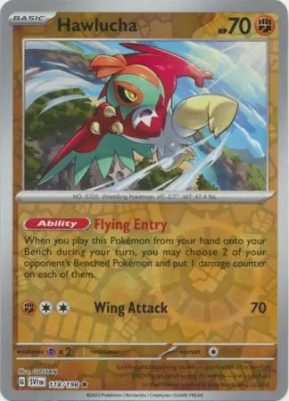 118/198 Hawlucha SVI Rare Reverse Holo