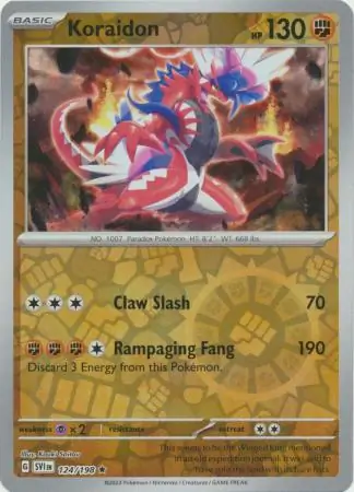Koraidon Scarlet & Violet 124/198 Rare Reverse Holo