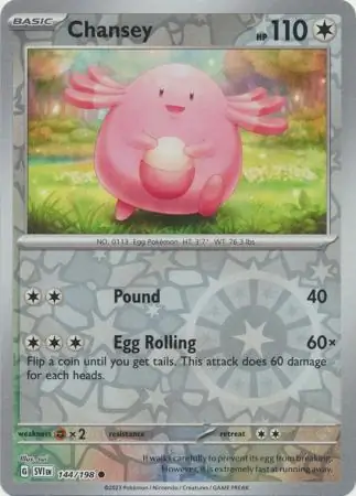 144/198 Chansey SVI Common Reverse Holo
