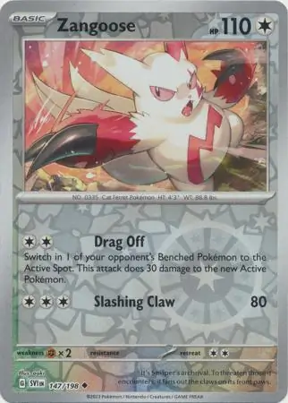 147/198 Zangoose SVI Uncommon Reverse Holo
