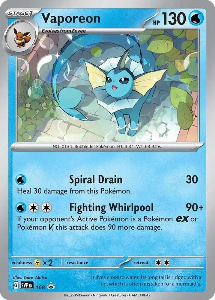 Vaporeon SVP Black Star Promos 168