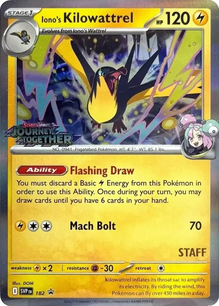 Iono's Kilowattrel [Staff] SVP Black Star Promos 182