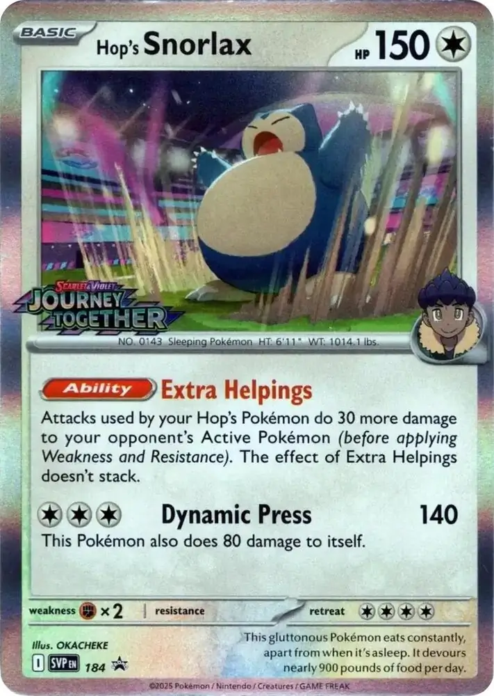 Hop's Snorlax SVP Black Star Promos 184