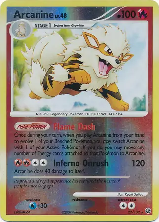 22/132 Arcanine SW Rare Reverse Holo