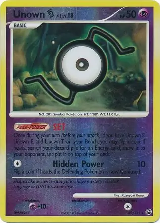 39/132 Unown S SW Rare Reverse Holo