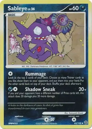63/132 Sableye SW Uncommon Reverse Holo