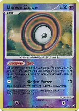 70/132 Unown O SW Uncommon Reverse Holo