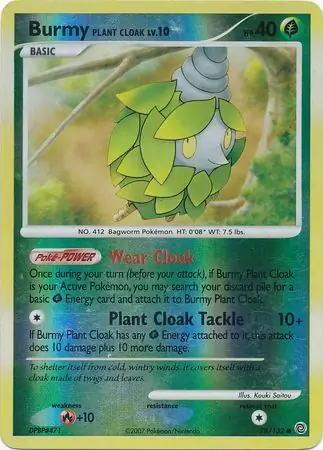 78/132 Burmy Plant Cloak SW Common Reverse Holo
