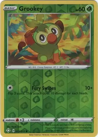 Grookey Shining Fates 011/072 Common Reverse Holo