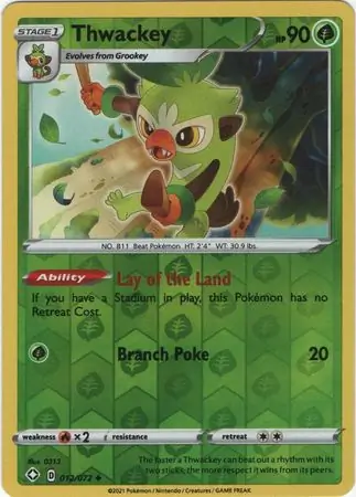 Thwackey Shining Fates 012/072 Uncommon Reverse Holo