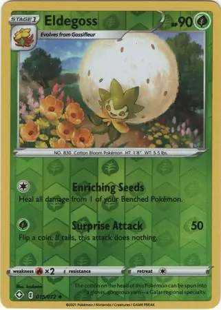 Eldegoss Shining Fates 015/072 Uncommon Reverse Holo