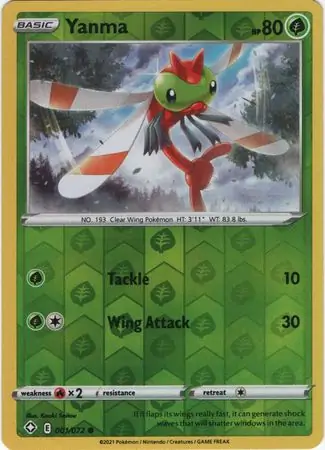 Yanma Shining Fates 001/072 Common Reverse Holo