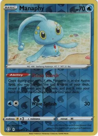 024/072 Manaphy SHF Rare Reverse Holo