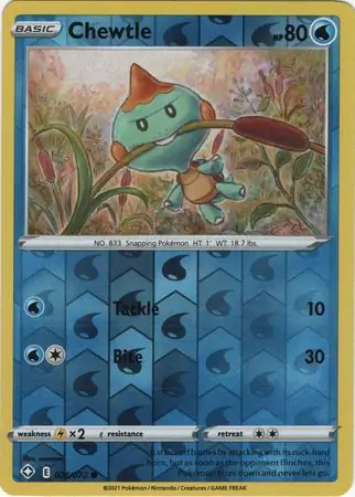 Chewtle Shining Fates 026/072 Common Reverse Holo