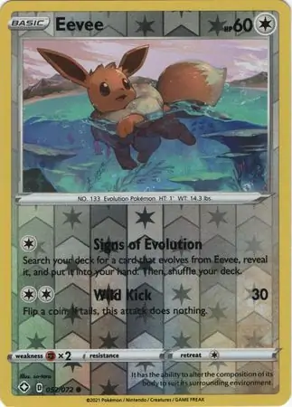 Eevee Shining Fates 052/072 Common Reverse Holo