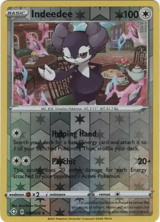 Indeedee Shining Fates 056/072 Rare Holo Reverse Holo
