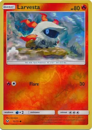 Larvesta Shining Legends 12/73 Common Reverse Holo