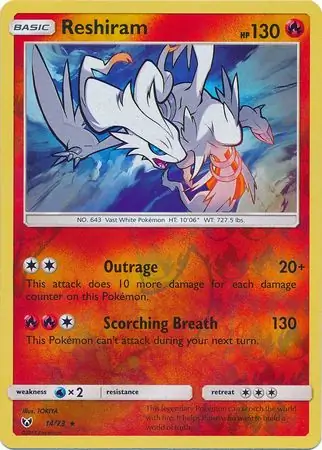 Reshiram Shining Legends 14/73 Rare Holo Reverse Holo
