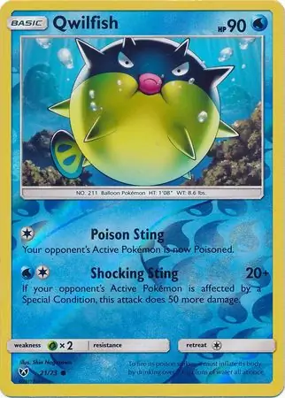 Qwilfish Shining Legends 21/73 Common Reverse Holo