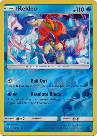 Keldeo Shining Legends 26/73 Rare Holo Reverse Holo