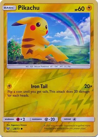 Pikachu Shining Legends 28/73 Common Reverse Holo