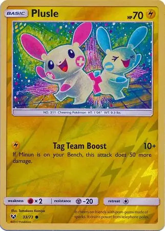 Plusle Shining Legends 33/73 Common Reverse Holo