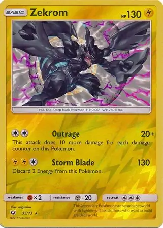 Zekrom Shining Legends 35/73 Rare Holo Reverse Holo
