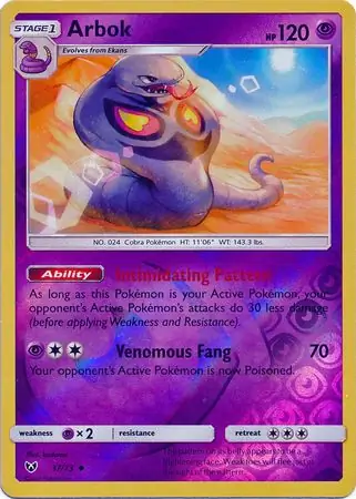 Arbok Shining Legends 37/73 Uncommon Reverse Holo