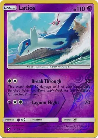 Latios Shining Legends 41/73 Rare Holo Reverse Holo
