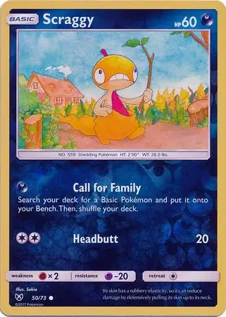 Scraggy Shining Legends 50/73 Common Reverse Holo