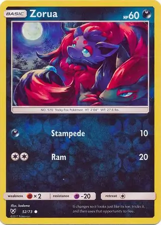 Zorua Shining Legends 52/73 Common Reverse Holo