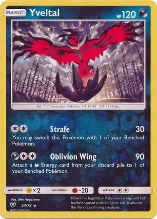 Yveltal Shining Legends 54/73 Rare Holo Reverse Holo