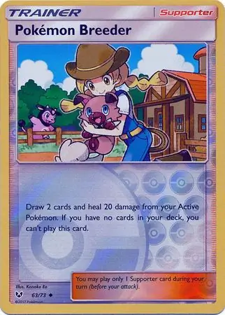 Pokémon Breeder Shining Legends 63/73 Uncommon Reverse Holo