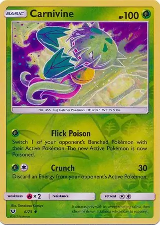 Carnivine Shining Legends 6/73 Uncommon Reverse Holo