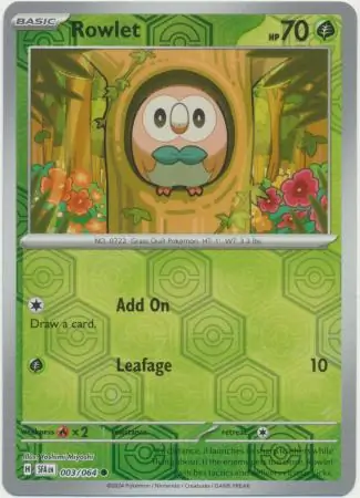 Rowlet Shrouded Fable 003/064 Common Reverse Holo