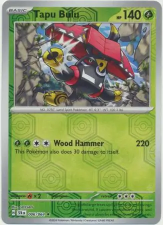 006/064 Tapu Bulu SFA Rare Reverse Holo