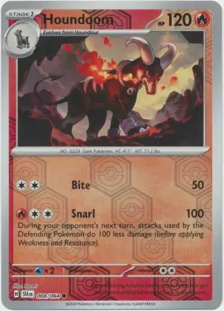 Houndoom Shrouded Fable 008/064 Common Reverse Holo