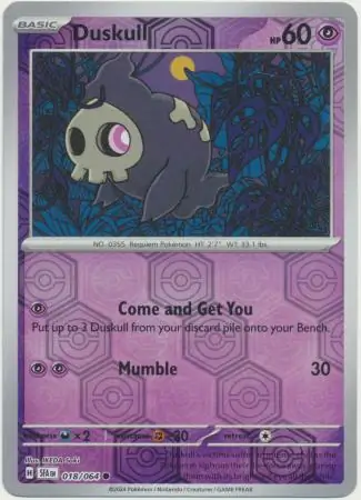 Duskull Shrouded Fable 018/064 Common Reverse Holo