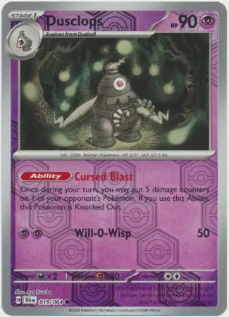 Dusclops Shrouded Fable 019/064 Common Reverse Holo
