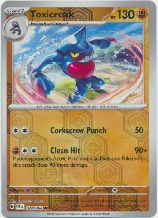 Toxicroak Shrouded Fable 024/064 Common Reverse Holo