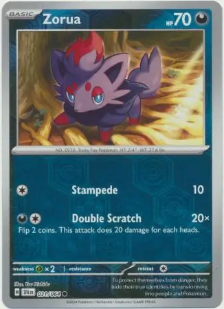 Zorua Shrouded Fable 031/064 Common Reverse Holo