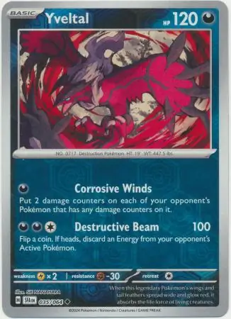 Yveltal Shrouded Fable 035/064 Uncommon Reverse Holo