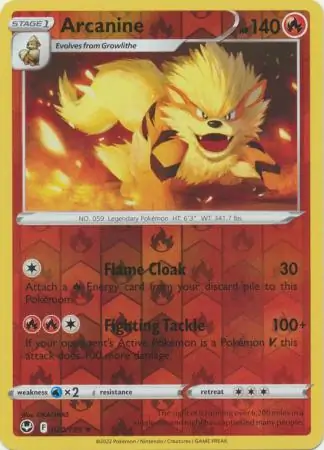 020/195 Arcanine SIT Rare Reverse Holo
