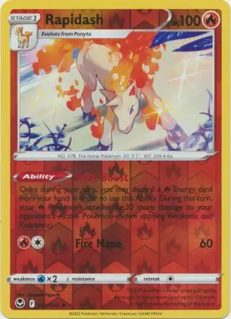 022/195 Rapidash SIT Rare Holo Reverse Holo