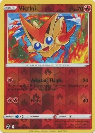 Victini Silver Tempest 023/195 Rare Reverse Holo